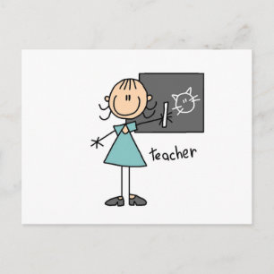 Lärare Stick figur Vykort