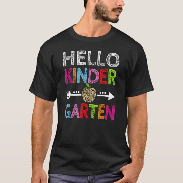 Lärare Student Leopard Hej Kindergarten T Shirt (Framsida)