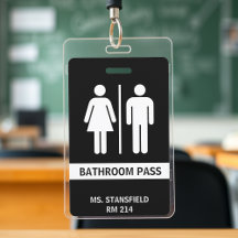 Lärare Student School Restroom Bathroom Pass