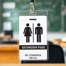 Lärare Student School Restroom Bathroom Pass