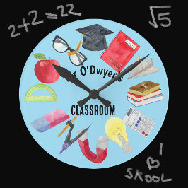Lärare Subjekt professor Classroom Modern Rund Klocka
