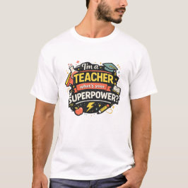 Lärare Superkraft Skjorta Roligt Lärarpresent T Shirt