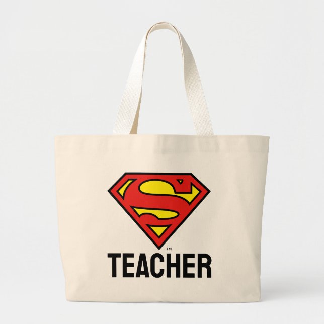 Lärare Superman S-Shield | Superman Logotyp Jumbo Tygkasse (Framsidan)