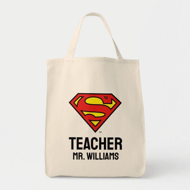 Lärare Superman S-Shield | Superman Logotyp Tygkasse (Framsidan)