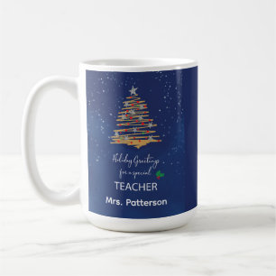 Lärare Tack julprydnad med Navy Tre Kaffemugg