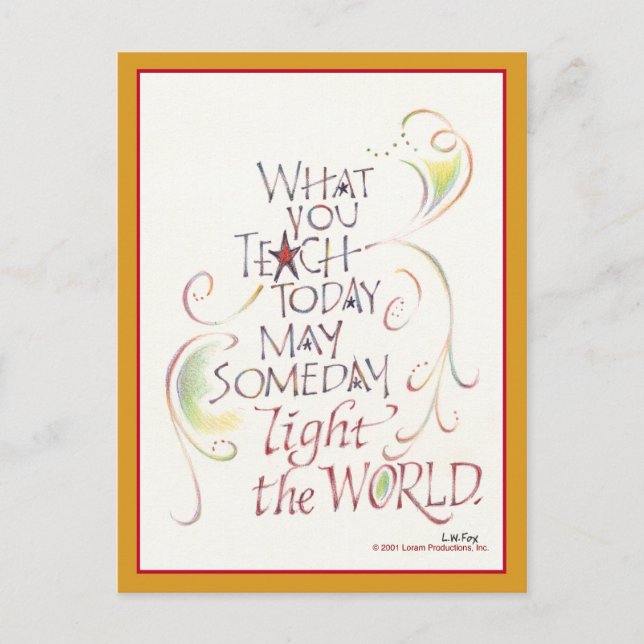 Lärare Tack-postkort Vykort (Framsida)