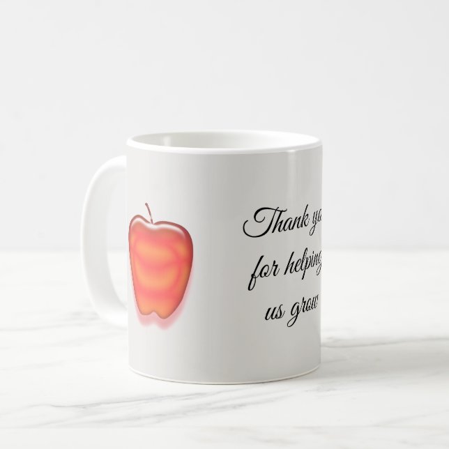 Lärare Tack Red Apple Classroom Keepsaké Kaffemugg (Framsida vänster)
