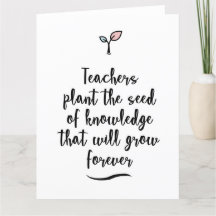 Lärare "tackar dig" att card