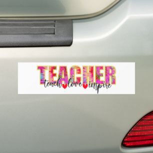 Lärare Teach Kärlek Inspire Cute School Bildekal