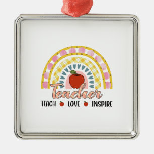 Lärare Teach Kärlek Inspire Julgransprydnad Metall
