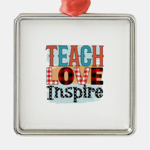 Lärare Teach Kärlek Inspire Julgransprydnad Metall