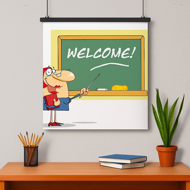 Lärare Tecknad Välkommen Back to school Poster (Skapare uppladdad)