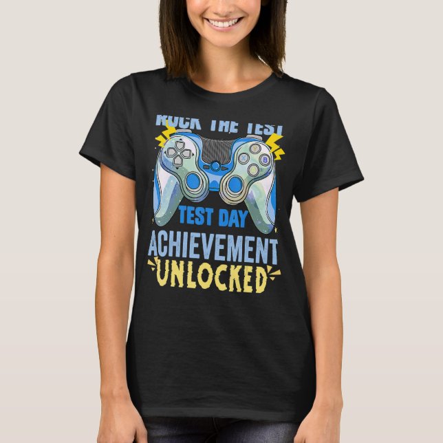 Lärare Testing Staar Test Exam Gamer Sten Tes T Shirt (Framsida)