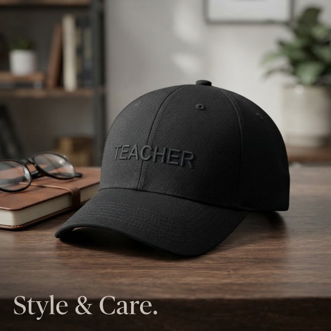 LÄRARE Text Märk Ren Modern Design Broderad Keps (TEACHER Text Mark Clean Modern Design Embroidered Baseball Cap)