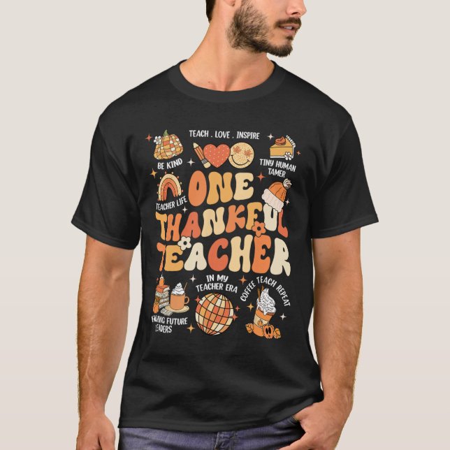 Lärare Thanksgiving en tacksam lärare Fall Aut T Shirt (Framsida)