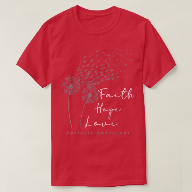 Lärare Therapist Dandelion Dyslexia Awareness T Shirt (Design framsida)
