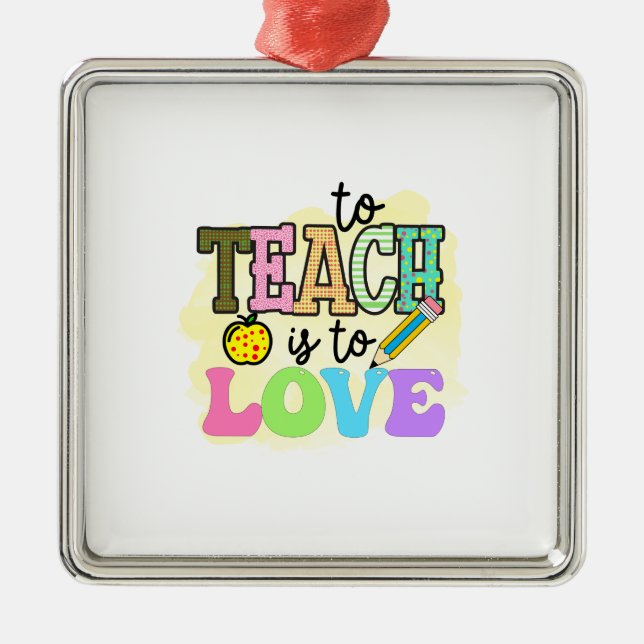 Lärare till Teach är i Kärlek Julgransprydnad Metall (Framsidan)