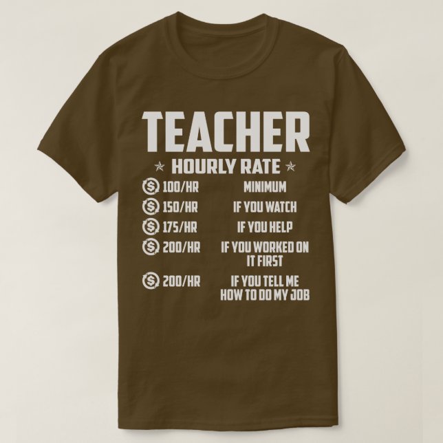 Lärare, timtaxa för professorer T Shirts for Tea (Design framsida)