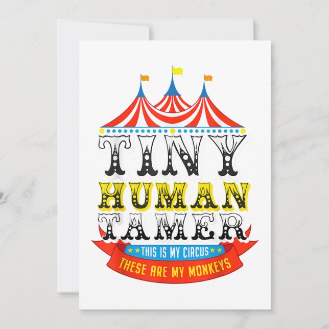 Lärare Tiny Human Tamer Det här min cirkus mina ap Inbjudningar (Framsida)