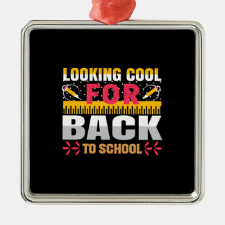 Lärare Tittar Coola för Back to school Julgransprydnad Metall