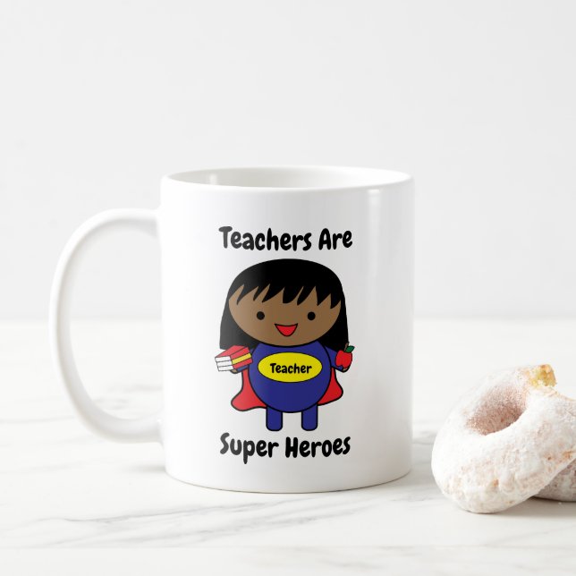 Lärare Toppen Hero Black Woman Personalize Kaffemugg (Med munk)