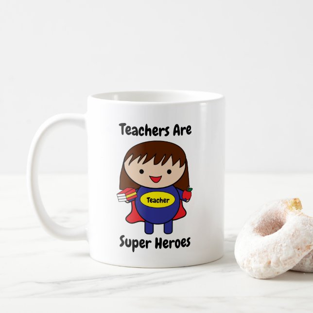 Lärare Toppen Hero Cute Personalize Kaffemugg (Med munk)