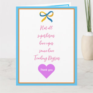 Lärare Toppen Hero Tack Kort