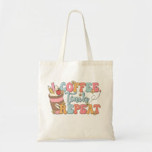 Lärare Tote Bag, Trendiget Tote, Teach Coffee Repe