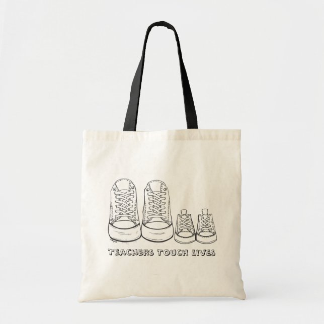 Lärare Touch Lives Lärare Lärare Sneaker Tote Tygkasse (Framsidan)