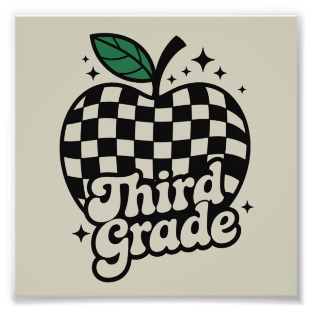 Lärare tredje Klass tredje Back to school Fototryck (Framsidan)
