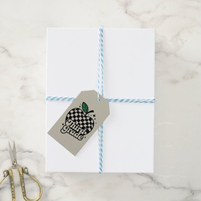 Lärare tredje Klass tredje Back to school Presentetikett (With Twine)