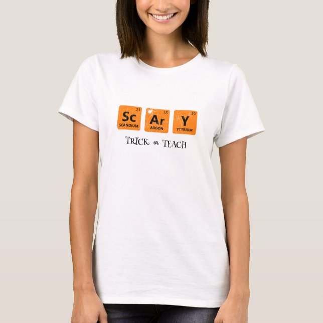 Lärare Trick eller Teach Periodic Bord Halloween T Shirt (Framsida)