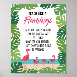 Lärare Tropical Classroom Teach som en Flamingo Poster