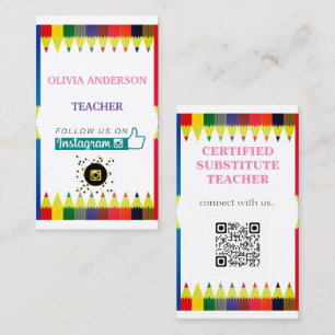 Lärare Tutor,Social Media QR-kod - Affärskort Visitkort