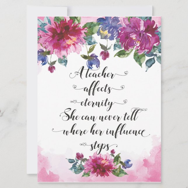 Lärare Typografi Back to school Pension Gift Kort (Framsida)