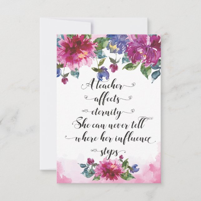 Lärare Typografi Back to school Pension Gift Tack Kort (Framsida)