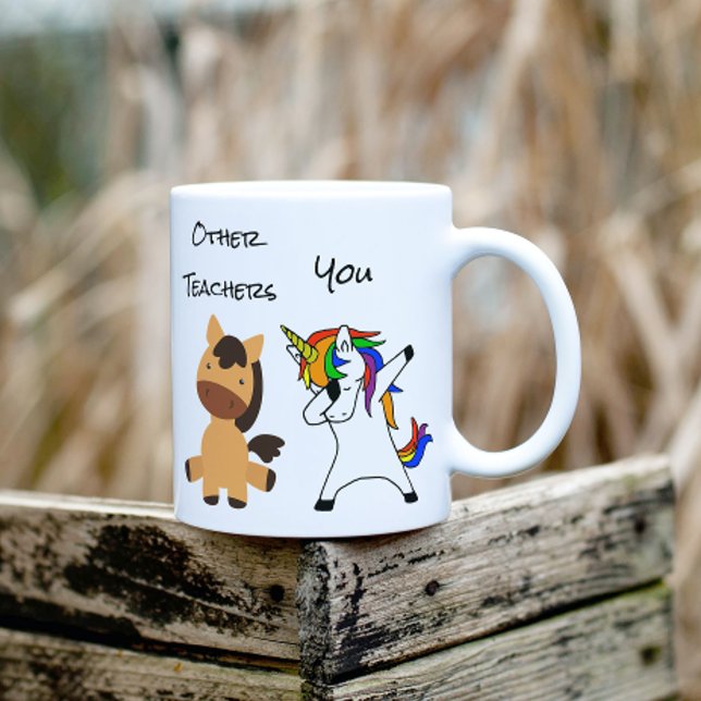 Lärare Unicorn Horse Funny Gift Teaching Kaffemugg (Skapare uppladdad)