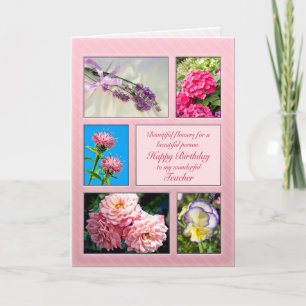 Lärare, vackert blomsterfödelsedagskort kort