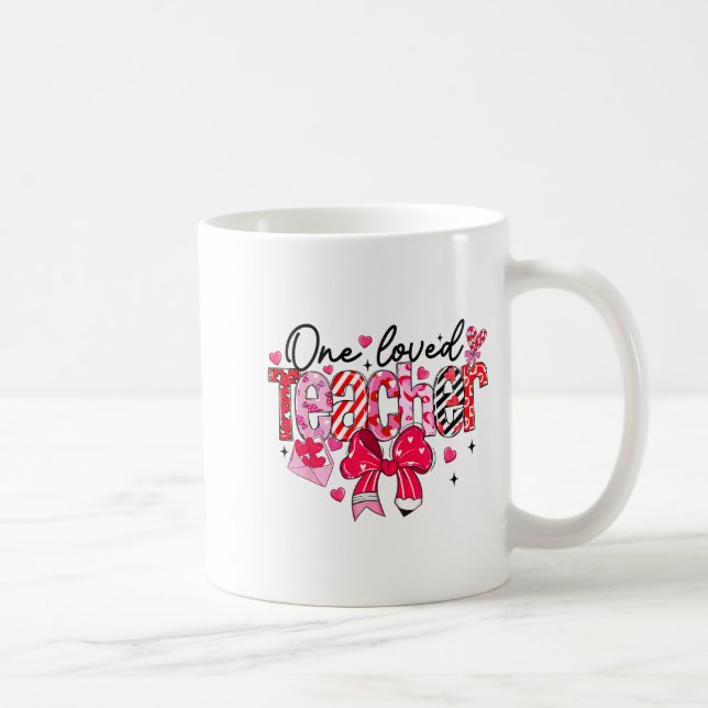 Lärare Valentine älskade lärare Valentines dag Co Kaffemugg (Höger)