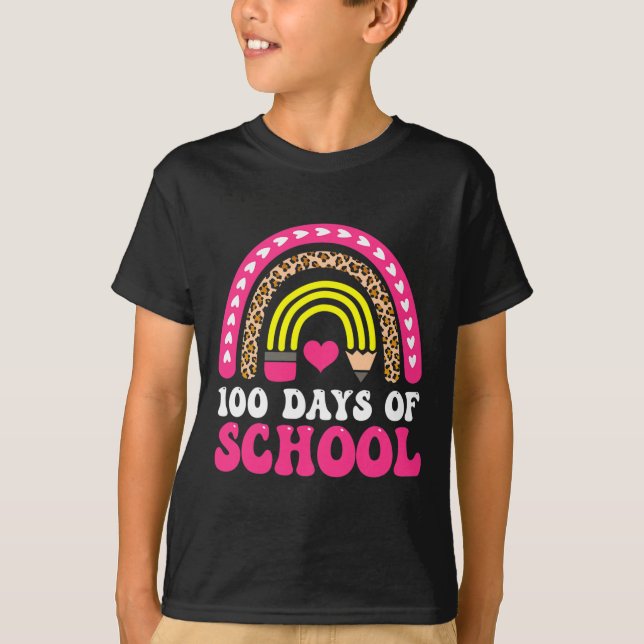 Lärare Valentine Back to school 100 dagar i Schoo T Shirt (Framsida)
