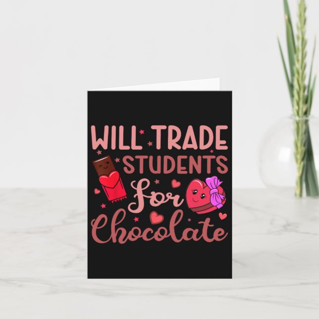 Lärare Valentine byter elever mot choklad Kort (Framsida)
