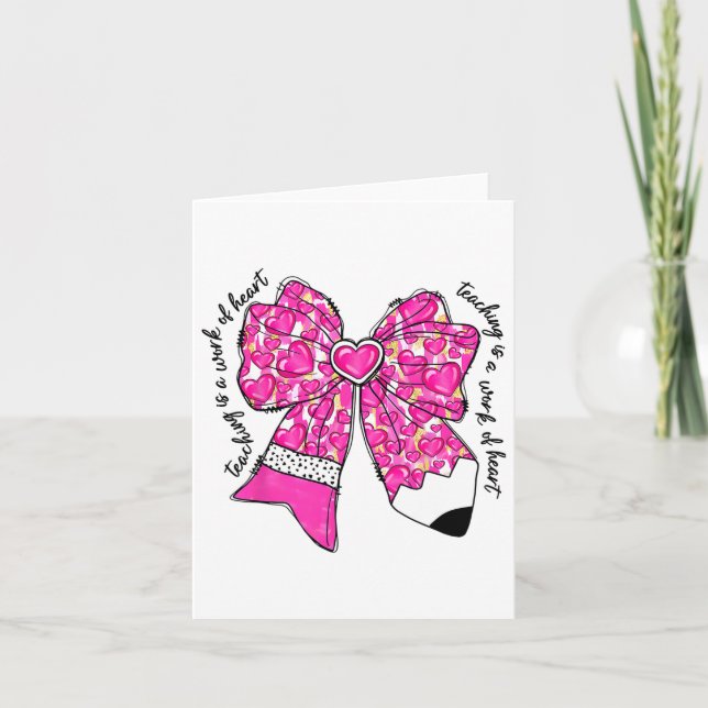 Lärare Valentine Coquette Bow Penna  Kort (Framsida)