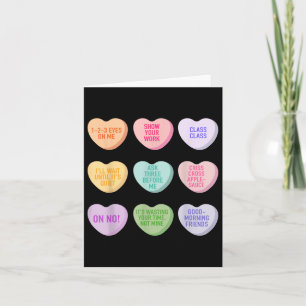 Lärare Valentines day Conversation Heart Sc Kort