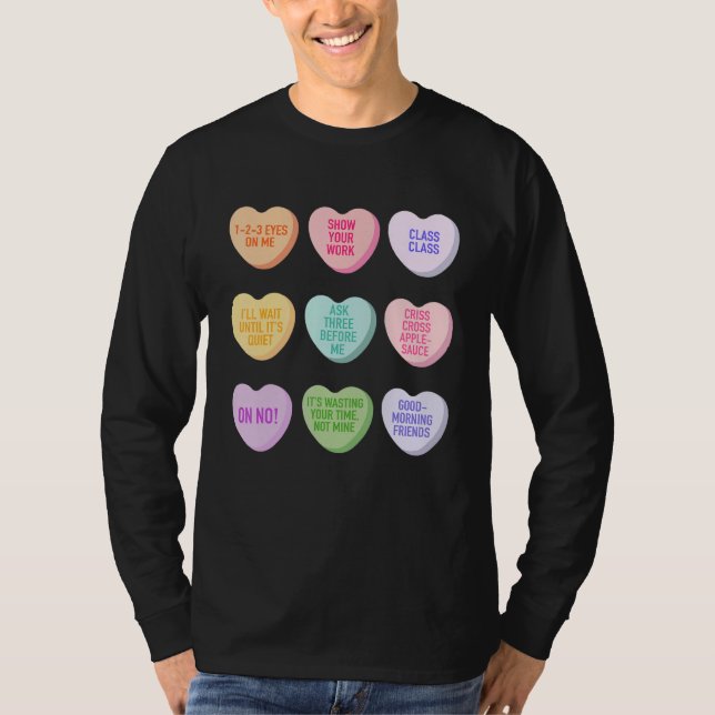 Lärare Valentines day Conversation Heart Sc T Shirt (Framsida)