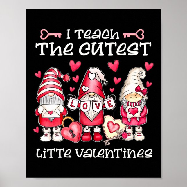 Lärare Valentines day I Teach, Cutest Little V Poster (Framsidan)