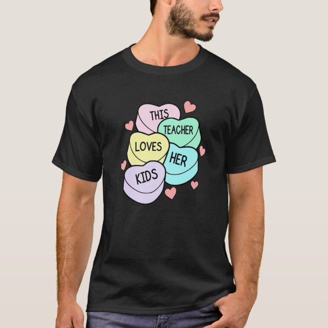 Lärare Valentines day Shirt Denna lärare Kärlek Ha T Shirt (Framsida)