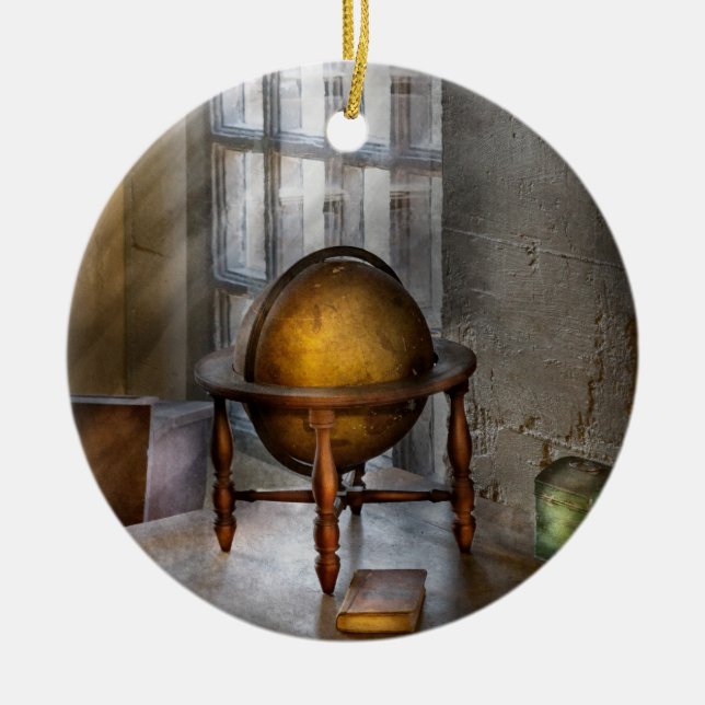 Lärare - värld runt julgransprydnad keramik (Framsidan)