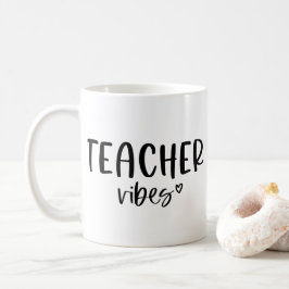 Lärare Vibes Coffee Kopp, Cute Gift för lärare Kaffemugg