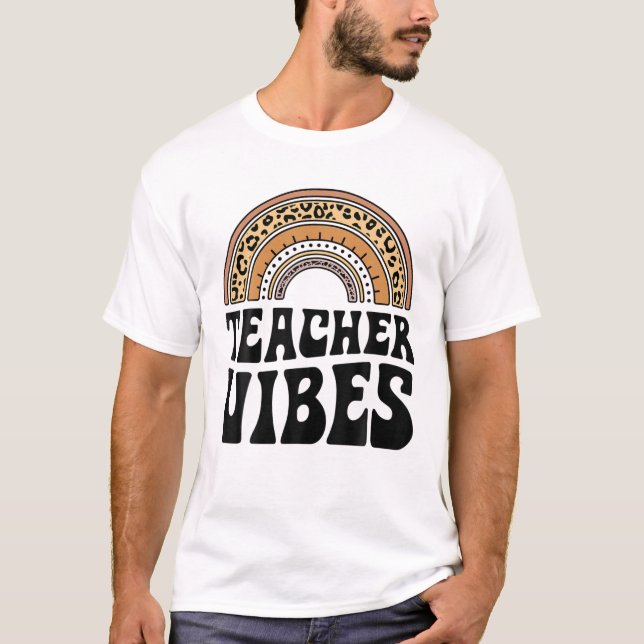 Lärare Vibes första dag Back to school Leopard Rai T Shirt (Framsida)