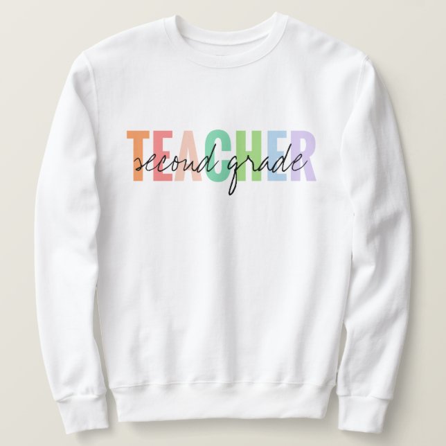 Lärare vid andra Klass Unisex Lång Ärmad Tröja (Design framsida)